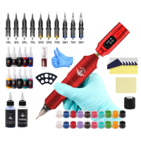 Tattoo Art Set – Wireless Tattoo Machine with Removable 1300mAh Battery, Type-C support – Red